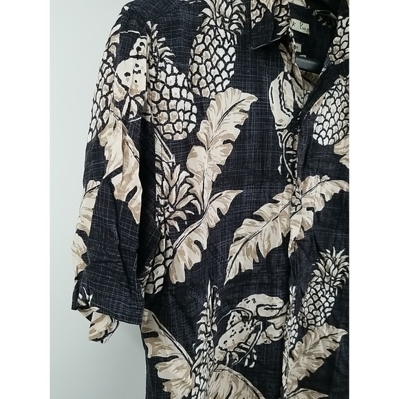 Batck Bay Hawaiian Rayon Mens Shirt Size Small‎ Shirt Sleeve Pineapple Crawfish - Picture 3 of 6